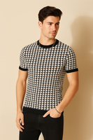 Luxe Houndstooth Classic Fit T-Shirt for Men