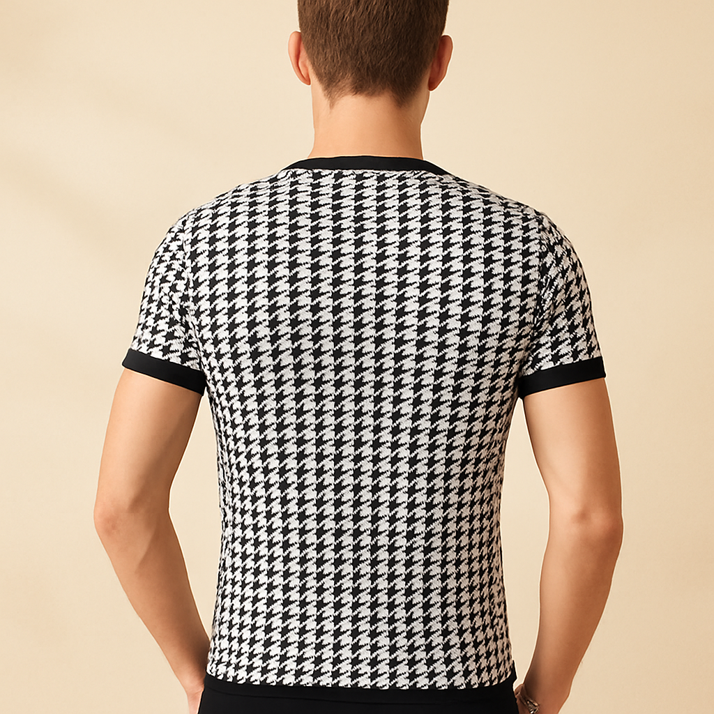 Luxe Houndstooth Classic Fit T-Shirt for Men