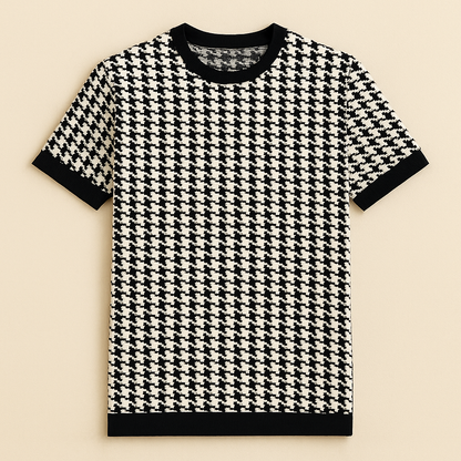 Luxe Houndstooth Classic Fit T-Shirt for Men